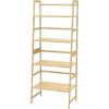 WTZ Bookshelf, Ladder Shelf, 4 Tier Tall Bookcase, Modern Open Book Case for Bedroom, Living Room, Office (Bamboo)