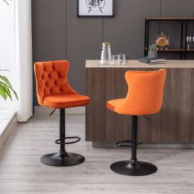 A&A Furniture,Swivel Velvet Barstools Adjusatble Seat Height from 25-33 Inch,17.7inch base, Modern Upholstered Bar Stools with Backs Comfortable Tufte