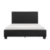 Contemporary Design 1pc Eastern King Size Bed Durable Faux Leather Upholstered Unique Style Bedroom Furniture