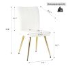 Modern White teddy wool dining chair, upholstered chair with fabric accent side chair with gold-plated metal legs for family furniture living room, be