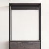 Monica Wood Walk-in Closet with Three Drawers and One Shelf in Rustic Gray