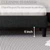 King size Panel Bed Frame with Adjustable Button-Tufted Headboard for Bedroom/Linen Upholstered/Wood Slat Support/Easy Assembly,Dark Grey