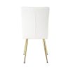 Modern White teddy wool dining chair, upholstered chair with fabric accent side chair with gold-plated metal legs for family furniture living room, be