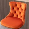 A&A Furniture,Swivel Velvet Barstools Adjusatble Seat Height from 25-33 Inch,17.7inch base, Modern Upholstered Bar Stools with Backs Comfortable Tufte