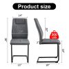 Modern dining chair with faux leather cushioned seats - dining chair with metal legs, suitable for kitchen, living room, bedroom, dining room side cha