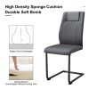 Modern dining chair with faux leather cushioned seats - dining chair with metal legs, suitable for kitchen, living room, bedroom, dining room side cha
