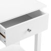 Two-layer Bedside Table Coffee Table with Drawer White