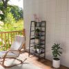 WTZ Book Shelf, Black Bookshelf, Ladder Bookcase, 4 Tier Tall Book case for Bedroom, Living Room, Office MC-801
