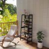 Bookshelf; Ladder Shelf; 4 Tier Tall Bookcase; Modern Open Book Case for Bedroom; Living Room; Office (Brown)