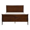 Classic Louis Philipe Style Eastern King Bed Brown Cherry Finish 1pc Traditional Design Bedroom Furniture Sleigh Bed