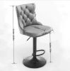 A&A Furniture,Swivel Velvet Barstools Adjusatble Seat Height from 25-33 Inch,17.7inch base, Modern Upholstered Bar Stools with Backs Comfortable Tufte