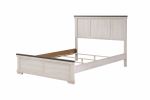 Farmhouse Rustic Style Antique White & Brown Full Size Panel 1pc Bed Wooden Bedroom Furniture