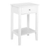 Two-layer Bedside Table Coffee Table with Drawer White