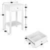 Two-layer Bedside Table Coffee Table with Drawer White