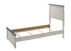 Farmhouse Rustic Style Antique White & Brown Twin Size Panel 1pc Youth Bed Wooden Bedroom Furniture