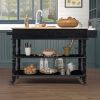 56 inch Rolling Kitchen Island with Storage,Kitchen Cart with Solid OAK Wood Top,Two-sided Kitchen island Cart on Wheels , Wine and Spice Rack, Large