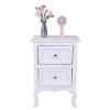 2pcs Country Style Two-Tier Night Tables Large Size White