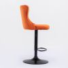 A&A Furniture,Swivel Velvet Barstools Adjusatble Seat Height from 25-33 Inch,17.7inch base, Modern Upholstered Bar Stools with Backs Comfortable Tufte