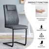 Modern dining chair with faux leather cushioned seats - dining chair with metal legs, suitable for kitchen, living room, bedroom, dining room side cha