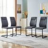 Modern dining chair with faux leather cushioned seats - dining chair with metal legs, suitable for kitchen, living room, bedroom, dining room side cha