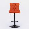 A&A Furniture,Swivel Velvet Barstools Adjusatble Seat Height from 25-33 Inch,17.7inch base, Modern Upholstered Bar Stools with Backs Comfortable Tufte