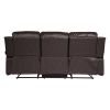Comfortable Double Reclining Sofa 1pc Brown Color Bonded Leather Match Solid Wood Plywood Frame Living Room Furniture