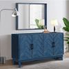 Stronger Vintage Style Buffet Cabinet, Lacquered Accent Storage 4 Door Wooden