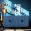 Stronger Vintage Style Buffet Cabinet, Lacquered Accent Storage 4 Door Wooden