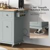 Kitchen Island with Drop Leaf, 53.9" Width Rolling Kitchen Cart on Wheels with Internal Storage Rack and 3 Tier Pull Out Cabinet Organizer, Kitchen St
