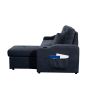 Right-facing sectional sofa with footrest, convertible corner sofa with armrest storage, living room and apartment sectional sofa, right chaise longue
