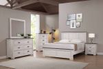 Farmhouse Rustic Style Antique White & Brown Twin Size Panel 1pc Youth Bed Wooden Bedroom Furniture
