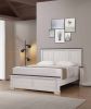 Farmhouse Rustic Style Antique White & Brown Full Size Panel 1pc Bed Wooden Bedroom Furniture