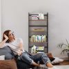 Bookshelf; Ladder Shelf; 4 Tier Tall Bookcase; Modern Open Book Case for Bedroom; Living Room; Office (Brown)