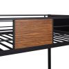 Twin-over-twin bunk bed modern style steel frame bunk bed with safety rail, built-in ladder for bedroom, dorm, boys, girls, adults (OLD SKU:MF190839AA