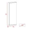 Leto Wall Mounted Shoe Rack With Mirror; Single Door; Capacity For Ten Shoes -White