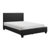 Contemporary Design 1pc Eastern King Size Bed Durable Faux Leather Upholstered Unique Style Bedroom Furniture
