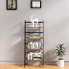 Bookshelf; Ladder Shelf; 4 Tier Tall Bookcase; Modern Open Book Case for Bedroom; Living Room; Office (Brown)
