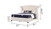 Sophia King 4 Pc Bedroom Set Made with Wood in Cream