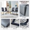 Modern dining chair with faux leather cushioned seats - dining chair with metal legs, suitable for kitchen, living room, bedroom, dining room side cha