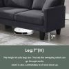 [VIDEO provided][New]90*88" Terrycloth Modern Sectional Sofa,5-Seat Practical Couch Set with Chaise Lounge,L-Shape minimalist Indoor Furniture with 3