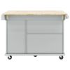 Kitchen Island with Drop Leaf, 53.9" Width Rolling Kitchen Cart on Wheels with Internal Storage Rack and 3 Tier Pull Out Cabinet Organizer, Kitchen St
