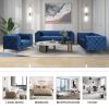 Modern 3-Piece Sofa Sets with Sturdy Metal Legs,Velvet Upholstered Couches Sets Including Three Seat Sofa, Loveseat and Single Chair for Living Room F