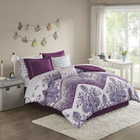 Boho Comforter Set with Bed Sheets (Color: as Pic)